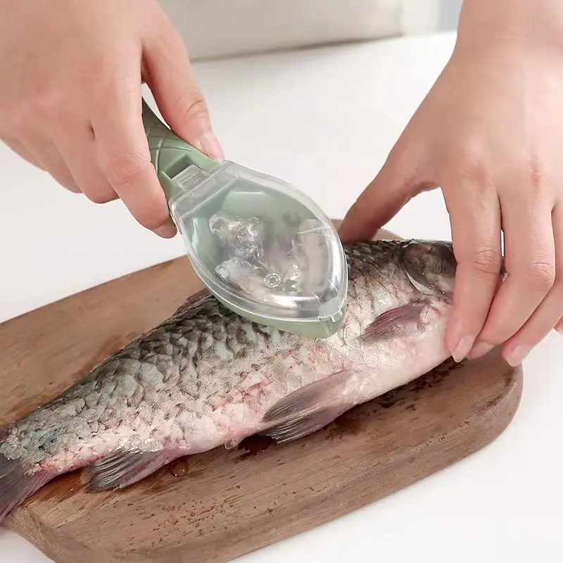 أدوات المطبخ FS228 كاشطة الأسماك المنزلية لإزالة قشور السمك مصنوعة من فرشاة كاشطة السمك المريحة وسهلة الغسل