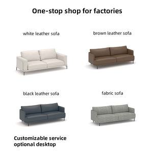 उच्च गुणवत्ता वाले आधुनिक काले चमड़े के कार्यालय सोफे के साथ सेट लिविंग रूम के लिए 10 साल की वारंटी - Product Image 4