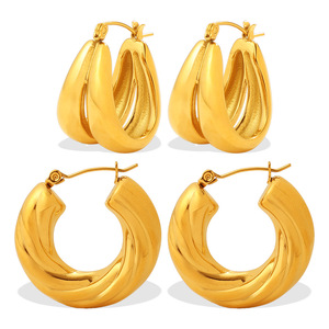 Pendientes de Aro en Forma de U, Aleación de Zinc, Oro y Plata, Pendientes de Moda para Mujer, Diseño Geométrico, Joyería de Moda - Product Image 5