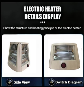 <span class=keywords><strong>Radiateur</strong></span> <span class=keywords><strong>électrique</strong></span> à quartz 4 faces 2000W, portable, avec interrupteur de sécurité et poignée, pour l'hiver à la maison - Product Image 4