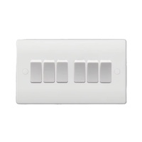 Enchufes e Interruptores de Pared de Baquelita de 6 Tomas y 2 Vías, Universales, 13A, Botón Pequeño, Voltaje Máximo 250V, Fácil Instalación (Reino Unido)