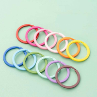 Vente en gros de porte-clés plats de 30 mm, anneaux en O colorés personnalisés, porte-clés fendus en vrac, accessoires pour clés de voiture, porte-clés en métal DIY