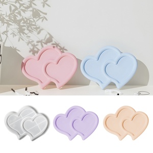 Molde de silicona de resina con forma de corazón para parejas, molde de yeso para el Día de San Valentín, para decoración del hogar y posavasos de tienda - Product Image 4