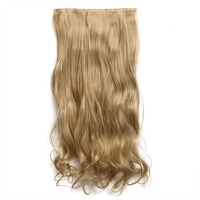 Extension de cheveux synthétiques soyeux à haute température de 24 pouces pour femmes postiche une pièce de vague d'eau avec 5 clips