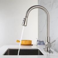Robinet de cuisine design moderne à une poignée en acier inoxydable brossé mitigeur d'évier de cuisine pour hôtels vente en gros en usine