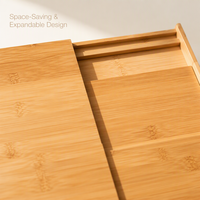 Étagère de rangement de cuisine inclinée à 3 niveaux réglable en bois extensible pour épices, organiseur de tiroir en bambou pour pots à épices