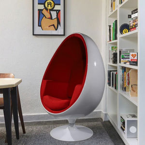 Silla de <span class=keywords><strong>bola</strong></span> ovalada de fibra de vidrio con acento giratorio clásico, silla de vaina de huevo de terciopelo, silla <span class=keywords><strong>colgante</strong></span> de <span class=keywords><strong>bola</strong></span> blanca, aviador, un sillón - Product Image 2