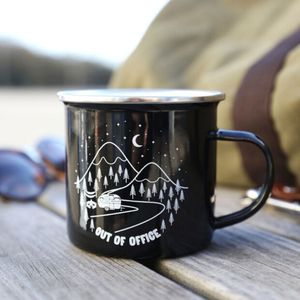 Tasses à café en émail métallique épaissies, écologiques, personnalisables avec logo, style <span class=keywords><strong>vintage</strong></span>, pour voyage en extérieur, vente en gros - Product Image 2