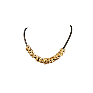 1 pièce Collier ras-du-cou classique pour femme en alliage noir avec chaîne à maillons et cordon, bijoux pour le quotidien, <span class=keywords><strong>la</strong></span> <span class=keywords><strong>plage</strong></span> et les fêtes - Product Image 1