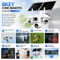 Caméra IP à quatre objectifs AW623FR, caméra de surveillance intelligente avec suivi humain par IA, audio bidirectionnel, alarme et surveillance à distance
