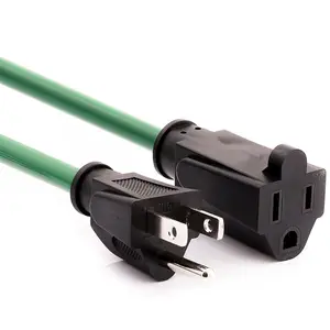 Outdoor Extension Cord NEMA 5-15 15A 125V Custom length, Color Power Cable, ETL Listed
