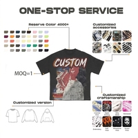 T-shirt pour homme en coton de haute qualité, logo DTG personnalisé, poids lourd, coupe oversize, effet délavé vintage, style streetwear hip-hop, MOQ 1
