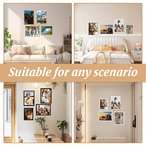 Großhandel Günstige 8x10 Holzbilderrahmen mit Passepartout Galerie-Wandrahmen Collage-Deko für Familie Baby Flur Weihnachten - Product Image 6