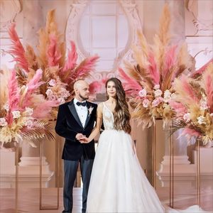 G23 Pink Pampas Perfect Wedding Home Decor Flor seca esponjosa grande Hierba de pampa seca natural Flores de hierba de pampa artificial - Product Image 1