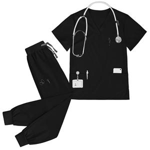 Uniforme Médico de Blusa y Pantalón con Cuello Mao, Antiarrugas y Elástico para Doctores, Enfermeras y Salones de Belleza - Product Image 6