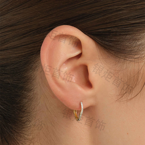 LOZRUNVE Set di Orecchini a Cerchio Geometrici Ondulati in Argento Sterling 925 Placcato Oro <span class=keywords><strong>e</strong></span> Rodio Ultima Collezione - Product Image 2