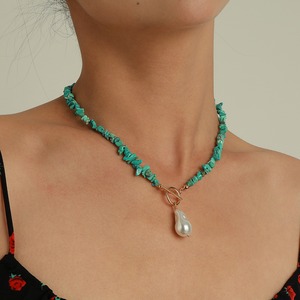 New Fashion <strong>Boho</strong> Gravel Pearl Choker Coral Aventurine Lapis Lazuli Amethyst Quartz Irregular Natural Stone Chips Women <strong>Necklaces</strong> - Product Image 2