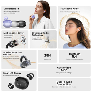 Ban đầu haylou airfree thông minh LED hiển thị AL giảm tiếng ồn đúng không dây tai nghe TWS Earbuds 28H Tuổi thọ pin <span class=keywords><strong>Bluetooth</strong></span> 5.4 - Product Image 2