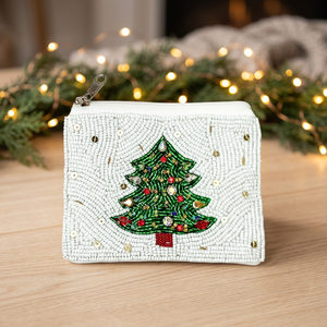 <b>Christmas</b> <b>Tree</b> Beaded Coin Purse Handmade <b>Mini</b> Zipper Pouch Fabric Change Bag Gift Souvenir - Product Image 3