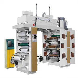 Mesin cetak flexografi tipe Stack 6 warna kualitas tinggi untuk PP,HDPE,LDPE,OPP