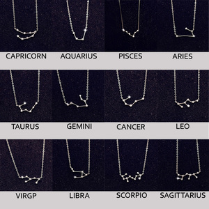 Collar del zodiaco de Plata de Ley 925, Collar de constelación Celestial, joyería, mejor amigo, regalo - Product Image 2