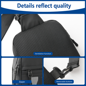 Sac Ita Minimaliste Personnalisé, Petit Sac Bandoulière Poitrine en Polyester avec Poche Frontale Transparente pour Affichage de Pins et Cartes Anime - Product Image 4