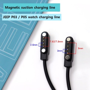 批发用于M12 M16 D06 Hw12 Hw16 X22 Arris手表6 Lux的Usb磁性Pogo针充电器2.84毫米4针智能手表充电器电缆 - Product Image 5