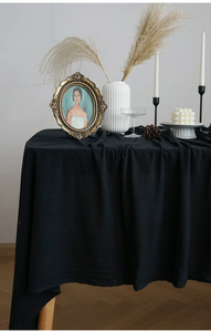 Nappe <span class=keywords><strong>de</strong></span> <span class=keywords><strong>table</strong></span> <span class=keywords><strong>de</strong></span> dessert rétro japonaise noire et blanche unie, toile <span class=keywords><strong>de</strong></span> fond pour photographie <span class=keywords><strong>de</strong></span> fête d'anniversaire CN - Product Image 2