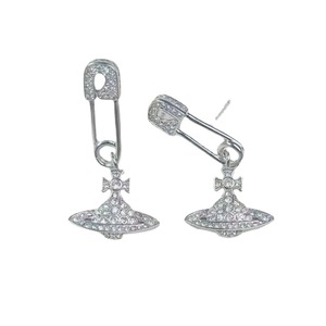 Pendientes de Saturno Elegantes de la Marca Western Queen Mother Vivienne para Mujer, Chapados en Oro, con Diseño de Planeta y Circonitas, Joyería de Moda al por Mayor - Product Image 5