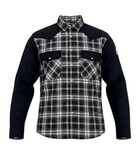 Chemise de soudage et de découpe antistatique tendance, respirante, ignifuge, en coton FRC, ATPV 8.5 <span class=keywords><strong>CAL</strong></span>, motif rayé et manches noires, vente chaude - Product Image 1
