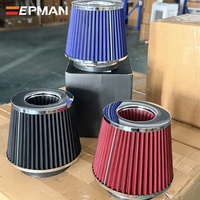 EPAA02G09K Sistema universal de admisión de aire frío de alto flujo para coche, filtro de aire tipo hongo de 102mm/89mm/76mm para cuello de admisión de 4" 3.5" 3"