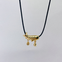 Breloques en laiton plaqué or 18 carats en forme de poisson, avec zircon, différentes tailles, cadeau unisexe
