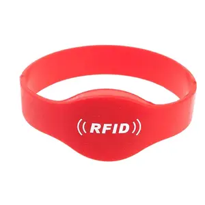 Pulseira de silicone rfid barata, pulseira de silicone 125khz, proximidade, nfc, banda para hotel e piscina