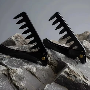 Pettine Pieghevole a Denti Larghi in Plastica Antistatica per <span class=keywords><strong>Capelli</strong></span> <span class=keywords><strong>e</strong></span> <span class=keywords><strong>Barba</strong></span>, Nero, Portatile per Casa <span class=keywords><strong>e</strong></span> Viaggio - Product Image 3