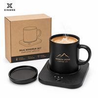 Ensemble chauffe-tasse personnalisé avec chargement USB, tasse en céramique, contrôle de la température, écologique, logo personnalisé, cadeau promotionnel pour les entreprises