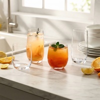 Verres à whisky Highball en verre soufflé transparent à base épaisse pour hôtels et restaurants (OEM/ODM)