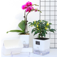 Pots de fleurs en plastique écologiques pour la maison et le jardin, à suspendre, avec système d'auto-arrosage pour les légumes d'intérieur