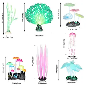 Bể Cá Huỳnh Quang Cây Nhân Tạo Trang Trí Bể Cá Mô Phỏng San Hô Nhựa Bể Cá Cảnh Dưới Nước