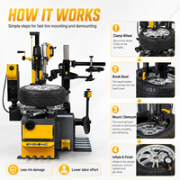 Machine à changer les pneus automatique BOSCAR, pince à jantes de 12'' à 26'', avec bras d'assistance pneumatique pour voiture, SUV, camion, garage