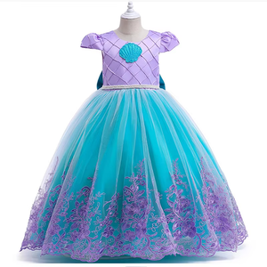 Sirène <span class=keywords><strong>Ariel</strong></span> Costume Fille Princesse Cosplay Enfants De Luxe Broderie Robe pour Carnaval Halloween Fête - Product Image 5