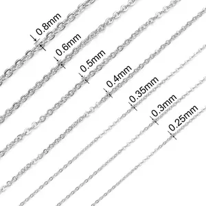 Stock stainless steel bare chain O chain 304 stainless steel hammer chain DIY jewelry making necklace