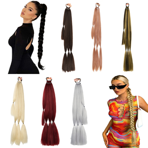 34in bện đuôi ngựa mở rộng với đàn hồi Tie thẳng quấn quanh Braid tóc đuôi ngựa mở rộng - Product Image 1