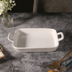 WEIYE Wholesale Porcelain Kitchen Baking <strong>Dish</strong> Bakeware Baker Customized Rectangle Ceramic Highly White <strong>Gratin</strong> Baking <strong>Dishes</strong> - Product Image 3