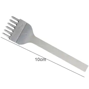 3mm/0.12 "उपयोगी स्टेनलेस स्टील रोम्बस दांत छेनी चमड़ा क्राफ्ट DIY उपकरण छेद पंच 1 2 4 6 शूल