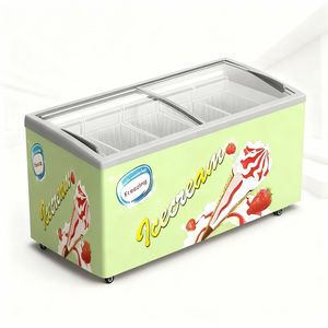 Vitrine réfrigérée pour crème glacée, porte coulissante en verre sur le dessus, îlot <span class=keywords><strong>horizontal</strong></span>, congélateur coffre profond, réfrigérateur - Product Image 4