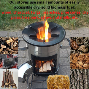 Poêle à charbon Poêle à <span class=keywords><strong>bois</strong></span> domestique Camping en plein air Poêles à <span class=keywords><strong>bois</strong></span> Poêle à granulés portable sans fumée - Product Image 3