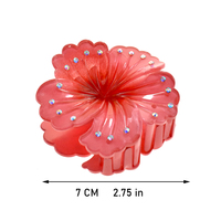 Nouvel arrivage de pince à cheveux 7 cm en plastique fleur d'hibiscus hawaïenne pince à cheveux style doux accessoire de cheveux bijoux pour femmes et filles