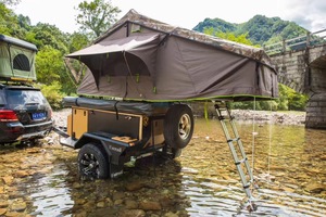 <span class=keywords><strong>Camping</strong></span> en plein air 4x4 Offroad voiture Pliable Coque rigide Tente de toit en aluminium pour voiture - Product Image 6