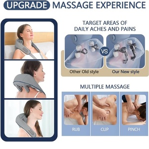 6D alat pijat nirkabel memijat Shiatsu, pemijat tanpa kabel elektrik untuk leher, bahu, kaki dan pinggang untuk pereda target - Product Image 5