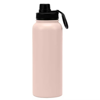 Bouilloire en acier inoxydable de grande capacité pour le sport et la forme physique Poignée de tasse thermos sous vide de haut niveau d'apparence pour transfrontalier